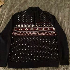 Brooks Brothers, mens large, quarter zip sweater, merino wool, Italian yarn